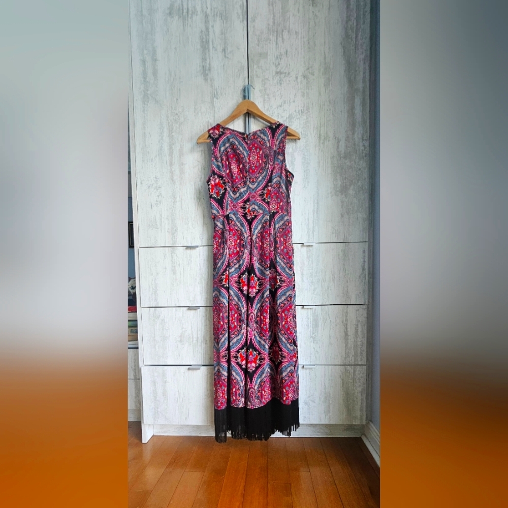 Design Lab Lord & Taylor Pink and Black Maxi Sundress